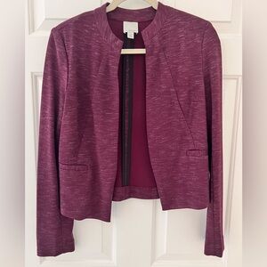 Halogen Maroon Blazer Lightweight Open-Front